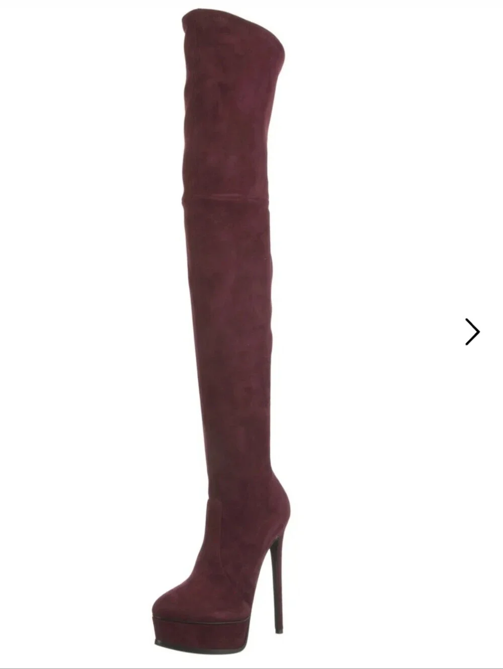 Casadei Over-the-Knee Suede Platform Stiletto Boot - Burgandy